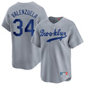Tlead LA.Dodgers #34 Fernando Valenzuela Player Gray Game Limited Home Stitched Jerseys