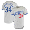 Tlead LA.Dodgers #34 Fernando Valenzuela Player Gray Throwback 1981 Stitched Jerseys