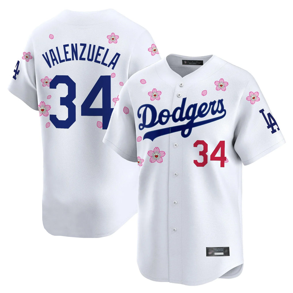 Tlead LA.Dodgers #34 Fernando Valenzuela Player White Tokyo Series Vapor Premier Limited Stitched Jerseys