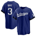 Tlead LA.Dodgers #3 Edwin D¡§aaz Player Royal City Connect Home Game Stitched Jerseys