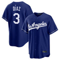 Tlead LA.Dodgers #3 Edwin D¡§aaz Player Royal Game Stitched Jerseys