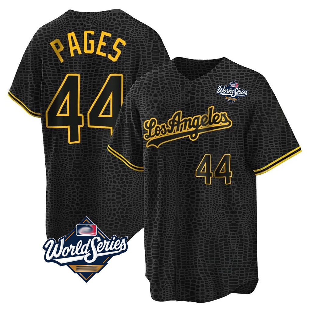 Tlead LA.Dodgers #44 Andy Pages Player Black Gold World Series Limited Home Stitched Jerseys