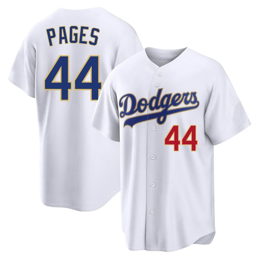 Tlead LA.Dodgers #44 Andy Pages Player Gold White 2026 Collection Stadium Limited Stitched Jerseys