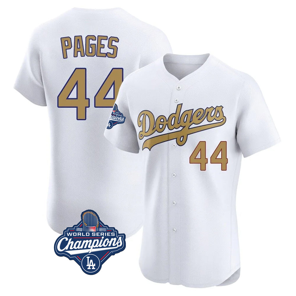 Tlead LA.Dodgers #44 Andy Pages Player Gold World Series Meet Limited Elite Home Stitched Jerseys