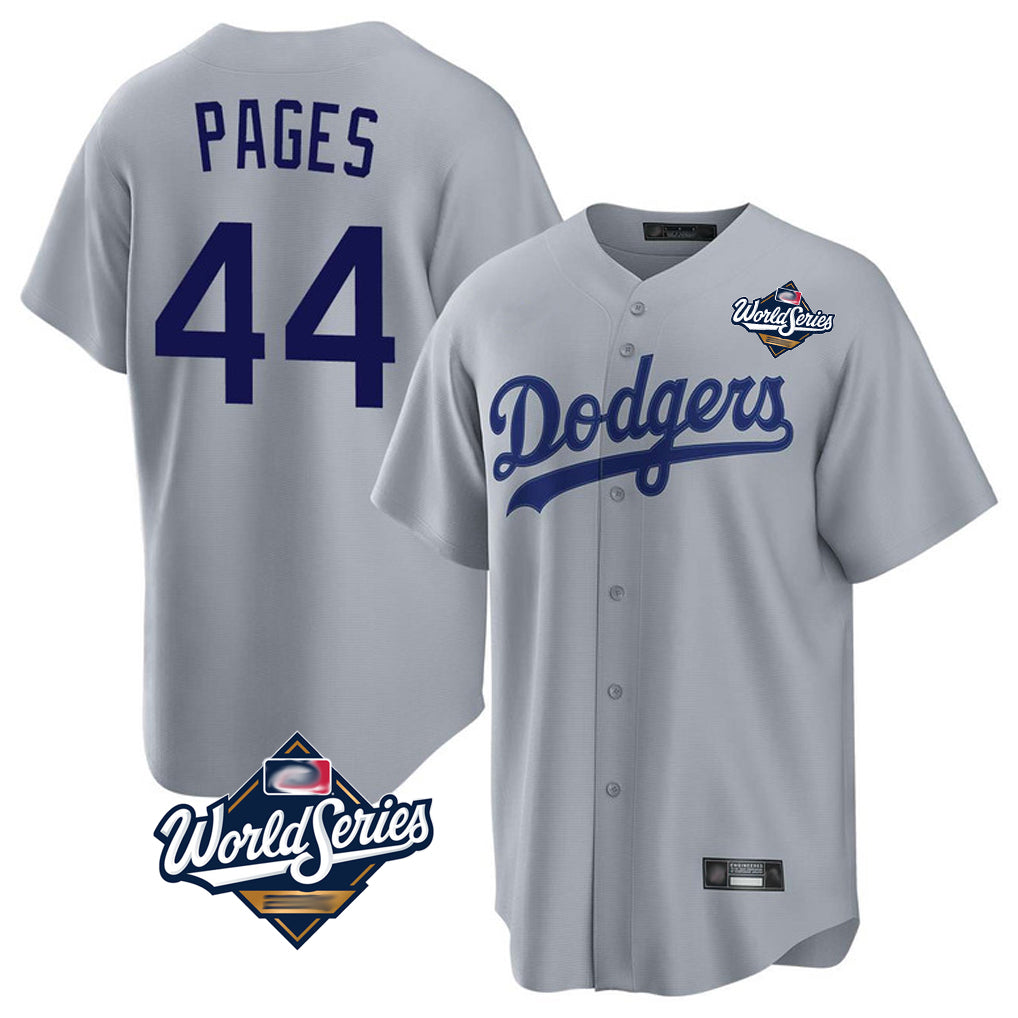 Tlead LA.Dodgers #44 Andy Pages Player Gray World Series Game Stitched Jerseys