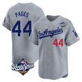 Tlead LA.Dodgers #44 Andy Pages Player Gray World Series Limited Home Stitched Jerseys