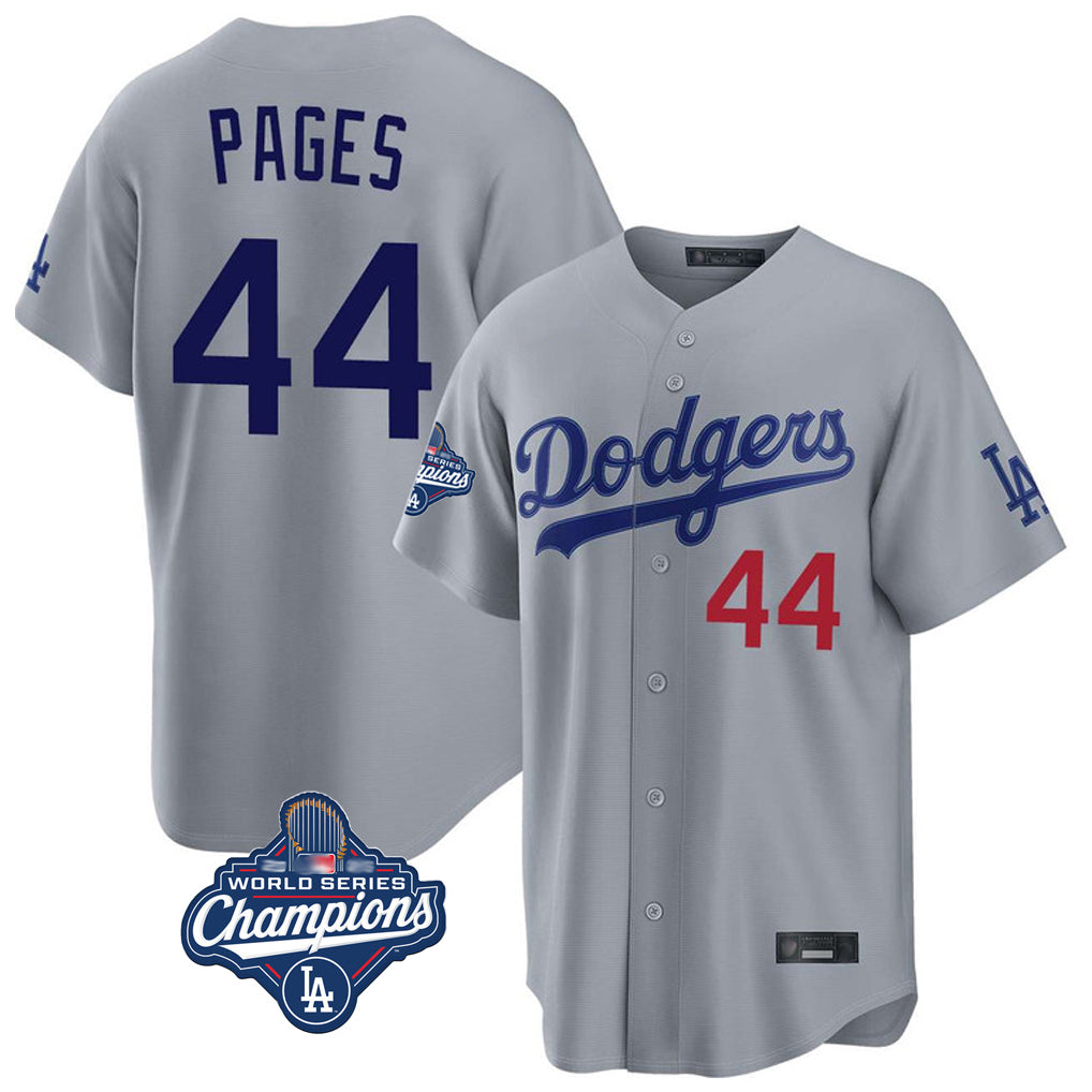 Tlead LA.Dodgers #44 Andy Pages Player Gray World Series Meet Game Home Stitched Jerseys