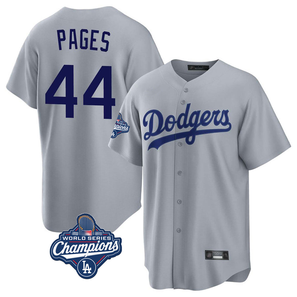 Tlead LA.Dodgers #44 Andy Pages Player Gray World Series Meet Game Stitched Jerseys