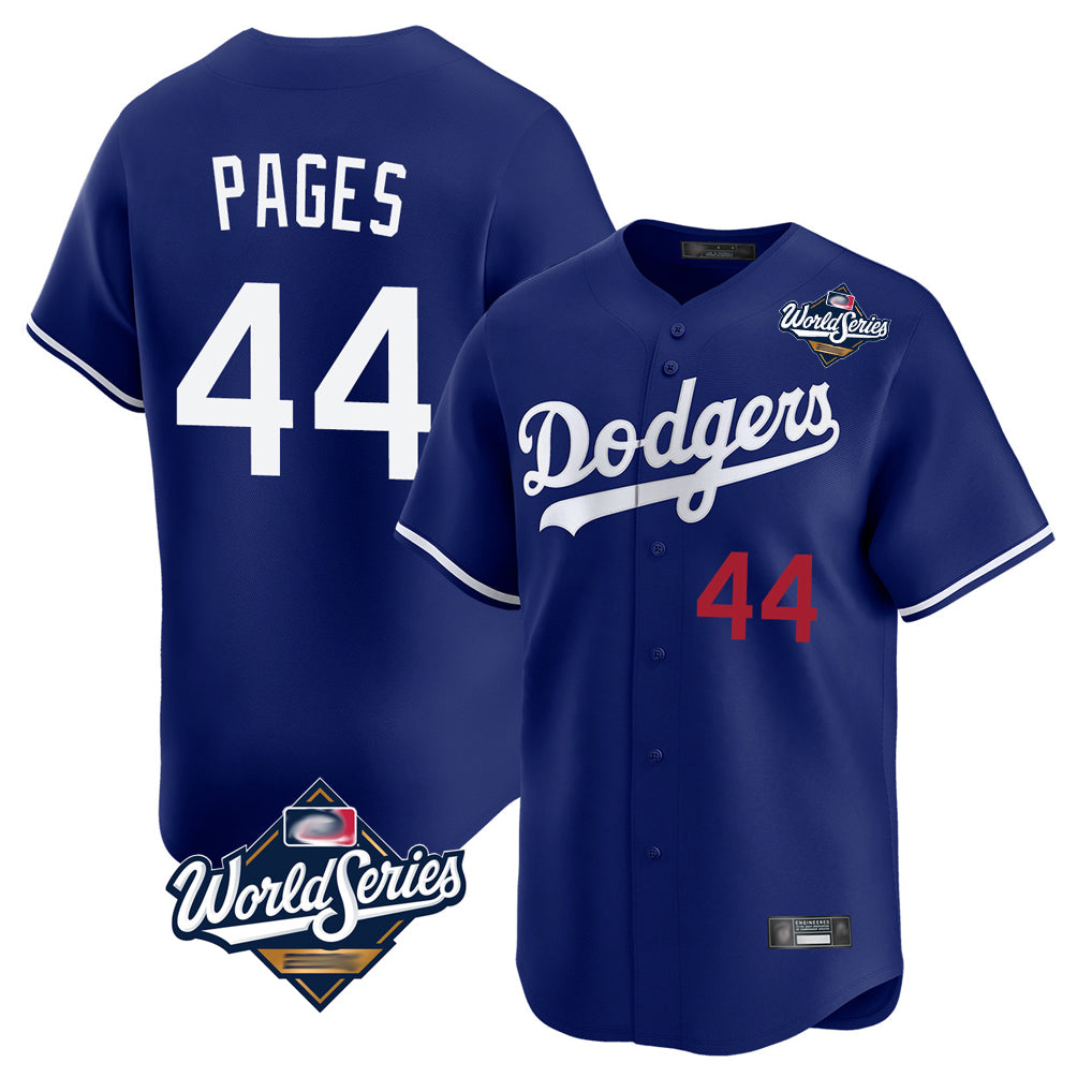Tlead LA.Dodgers #44 Andy Pages Player Royal World Series Limited Home Stitched Jerseys