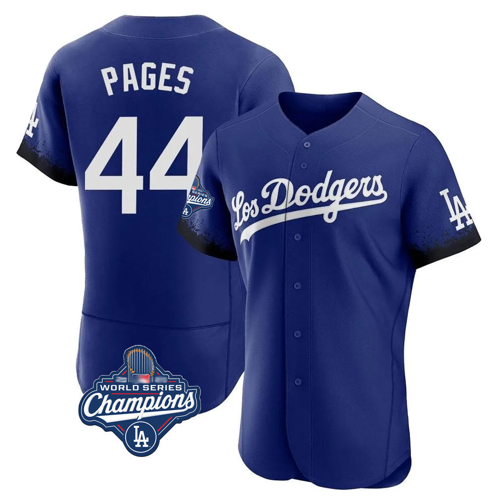 Tlead LA.Dodgers #44 Andy Pages Player Royal World Series Meet City Connect Elite Home Stitched Jerseys