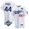 Tlead LA.Dodgers #44 Andy Pages Player White World Series Home Game Stitched Jerseys