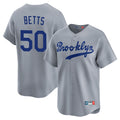 Tlead LA.Dodgers #50 Mookie Betts Player Gray Game Limited Home Stitched Jerseys