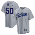 Tlead LA.Dodgers #50 Mookie Betts Player Gray Game Stitched Jerseys