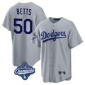 Tlead LA.Dodgers #50 Mookie Betts Player Gray World Series Meet Game Stitched Jerseys