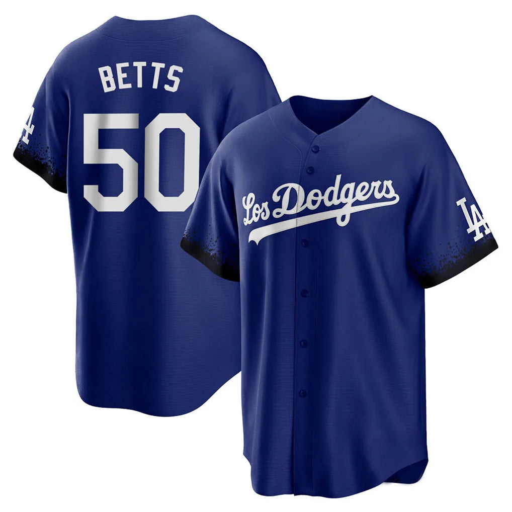Tlead LA.Dodgers #50 Mookie Betts Player Royal City Connect Home Game Stitched Jerseys