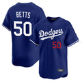 Tlead LA.Dodgers #50 Mookie Betts Player Royal Limited Home Stitched Jerseys