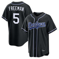 Tlead LA.Dodgers #5 Freddie Freeman Player Black Carbon Limited Home Stitched Jerseys