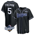 Tlead LA.Dodgers #5 Freddie Freeman Player Black World Series Black Carbon Limited Home Stitched Jerseys