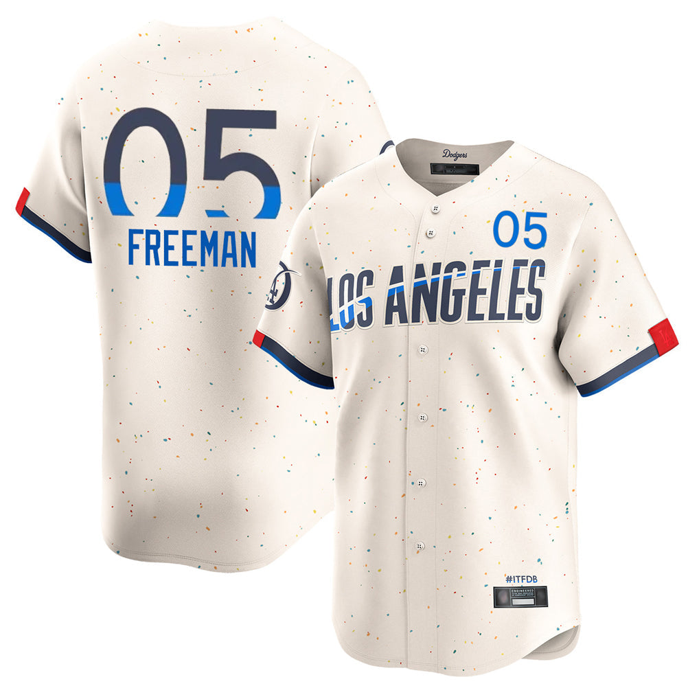 Tlead LA.Dodgers #5 Freddie Freeman Player Cream City Connect Limited Home Stitched Jerseys