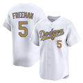Tlead LA.Dodgers #5 Freddie Freeman Player White Collection Limited Home Stitched Jerseys