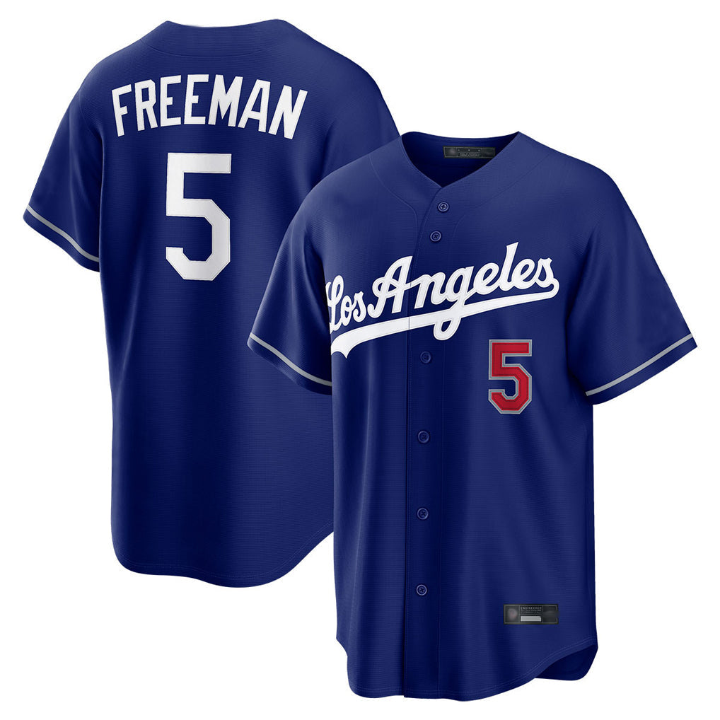 Tlead LA.Dodgers #5 Freddie Freeman Player Royal Game Home Stitched Jerseys