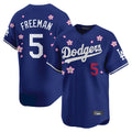 Tlead LA.Dodgers #5 Freddie Freeman Player Royal Tokyo Series Vapor Premier Royal Stitched Jerseys