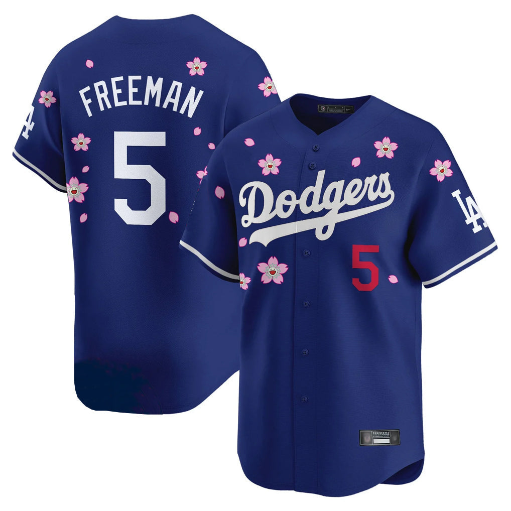 Tlead LA.Dodgers #5 Freddie Freeman Player Royal Tokyo Series Vapor Premier Royal Stitched Jerseys