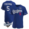 Tlead LA.Dodgers #5 Freddie Freeman Player Royal World Series Limited Elite Home Stitched Jerseys