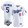 Tlead LA.Dodgers #5 Freddie Freeman Player White World Series Limited Home Stitched Jerseys