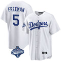 Tlead LA.Dodgers #5 Freddie Freeman Player White World Series Meet Game Home Stitched Jerseys