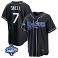 Tlead LA.Dodgers #7 Blake Snell Player Black Carbon Limited World Series Meet Home Stitched Jerseys