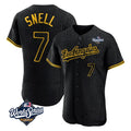 Tlead LA.Dodgers #7 Blake Snell Player Black Snake Skin City Limited Elite World Series Home Stitched Jerseys