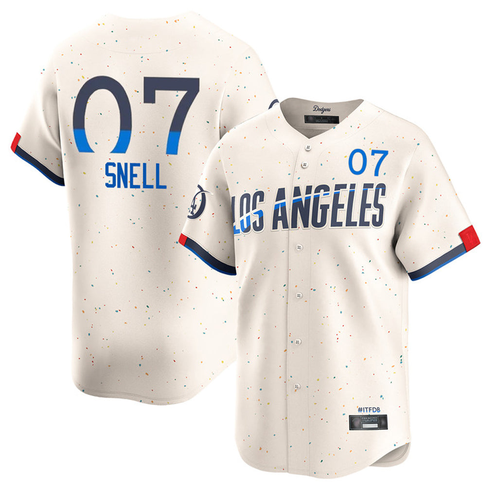 Tlead LA.Dodgers #7 Blake Snell Player Cream City Connect Limited Home Stitched Jerseys