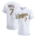 Tlead LA.Dodgers #7 Blake Snell Player Gold Limited Elite Home Stitched Jerseys
