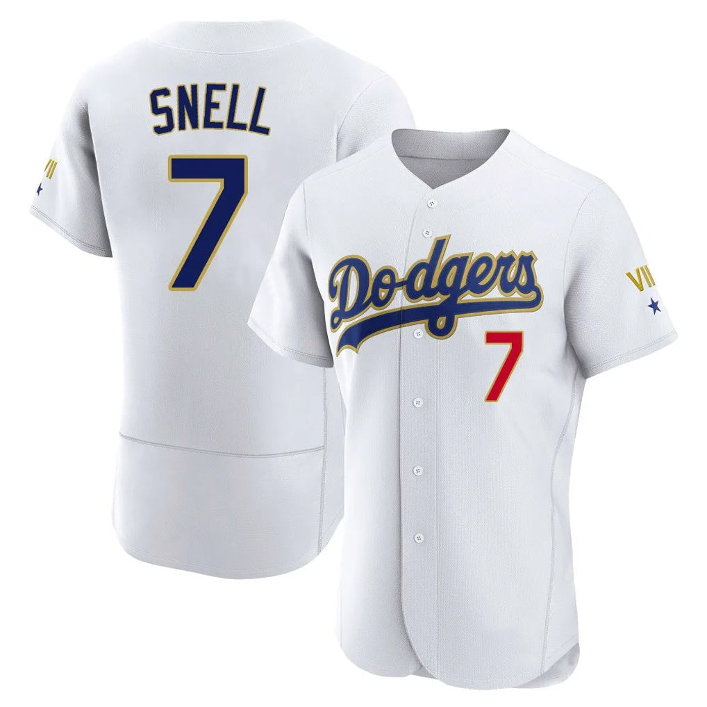 Tlead LA.Dodgers #7 Blake Snell Player Gold White 2026 Collection Stadium Limited Elite Stitched Jerseys