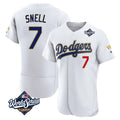 Tlead LA.Dodgers #7 Blake Snell Player Gold White 2026 Collection Stadium Limited Elite World Series Stitched Jerseys