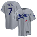 Tlead LA.Dodgers #7 Blake Snell Player Gray Game Home Stitched Jerseys