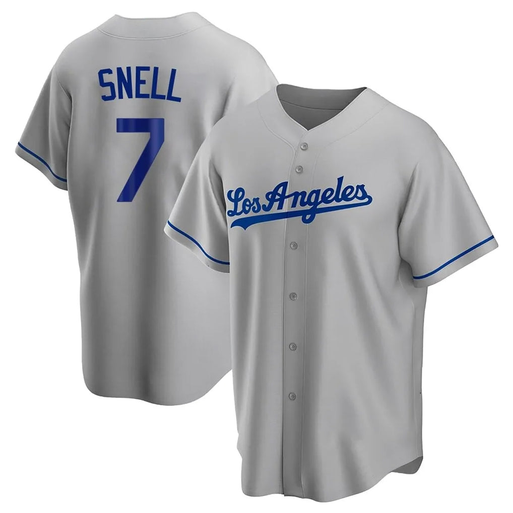 Tlead LA.Dodgers #7 Blake Snell Player Gray Road Game Stitched Jerseys