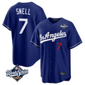 Tlead LA.Dodgers #7 Blake Snell Player Royal Game World Series Home Stitched Jerseys