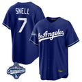 Tlead LA.Dodgers #7 Blake Snell Player Royal Game World Series Meet Stitched Jerseys