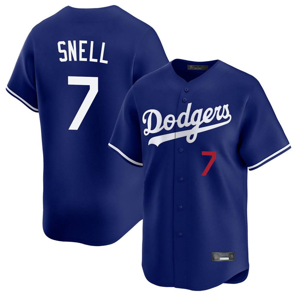 Tlead LA.Dodgers #7 Blake Snell Player Royal Limited Home Stitched Jerseys