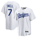 Tlead LA.Dodgers #7 Blake Snell Player White Game Stitched Jerseys