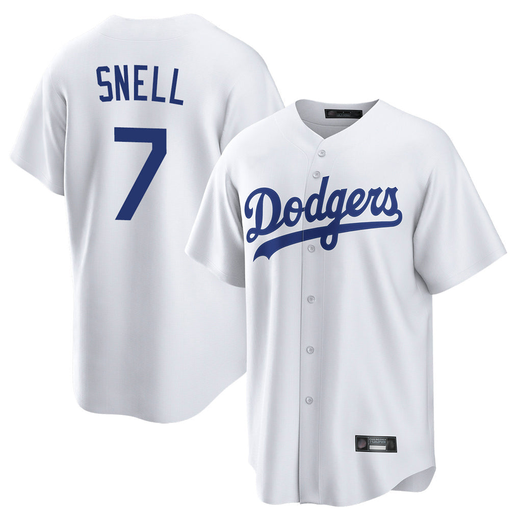 Tlead LA.Dodgers #7 Blake Snell Player White Game Stitched Jerseys