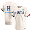 Tlead LA.Dodgers #8 Enrique Hern?¡ì?¨¦ndez Player Cream City Connect Limited Home Stitched Jerseys