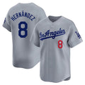 Tlead LA.Dodgers #8 Enrique Hern?¡ì?¨¦ndez Player Gray Limited Home Stitched Jerseys