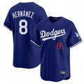 Tlead LA.Dodgers #8 Enrique Hern?¡ì?¨¦ndez Player Royal Limited Home Stitched Jerseys