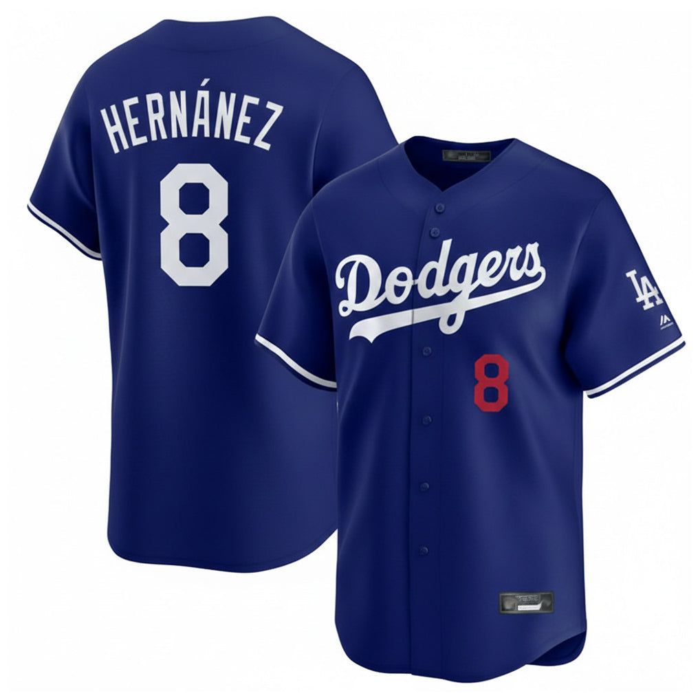 Tlead LA.Dodgers #8 Enrique Hern?¡ì?¨¦ndez Player Royal Limited Home Stitched Jerseys
