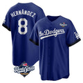 Tlead LA.Dodgers #8 Enrique Hern?¡ì?¨¦ndez Player Royal World Series City Connect Home Game Stitched Jerseys
