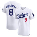 Tlead LA.Dodgers #8 Enrique Hern?¡ì?¨¦ndez Player White Limited Elite Home Stitched Jerseys