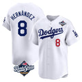 Tlead LA.Dodgers #8 Enrique Hern?¡ì?¨¦ndez Player White World Series Limited Home Stitched Jerseys